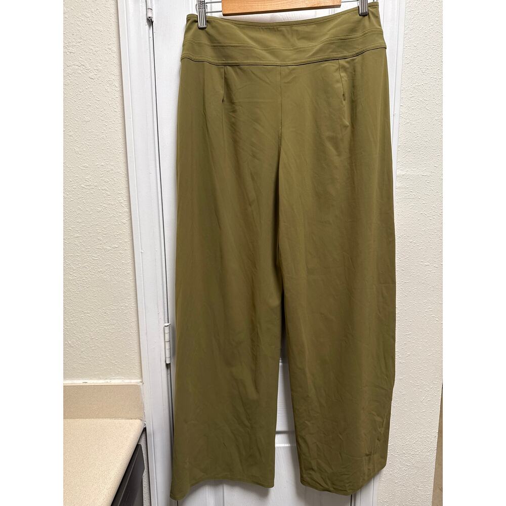 Athleta Cosmic Wide Leg Activewear Pants Olive Green High Waisted Size 10 - Picture 4 of 7